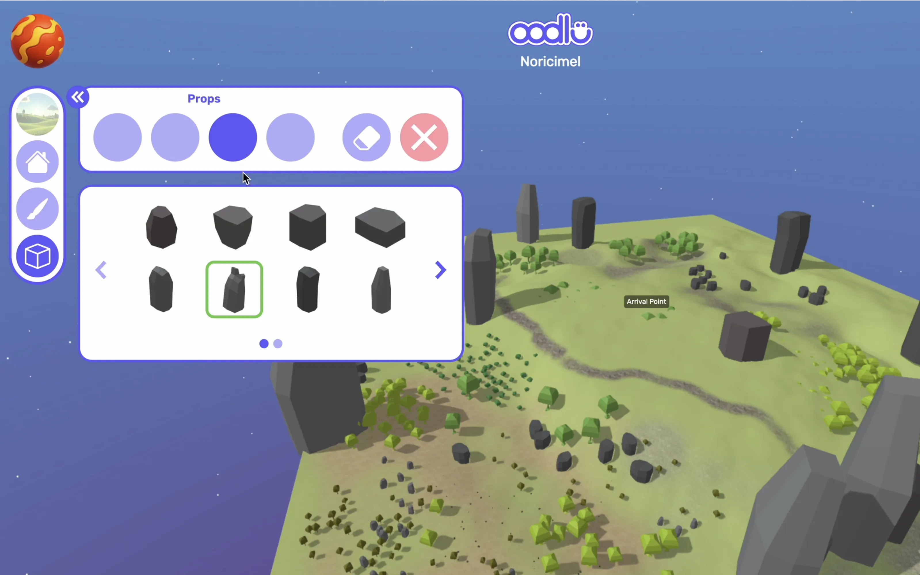 In-game render: a student's avatar completing a curriculum challenge
