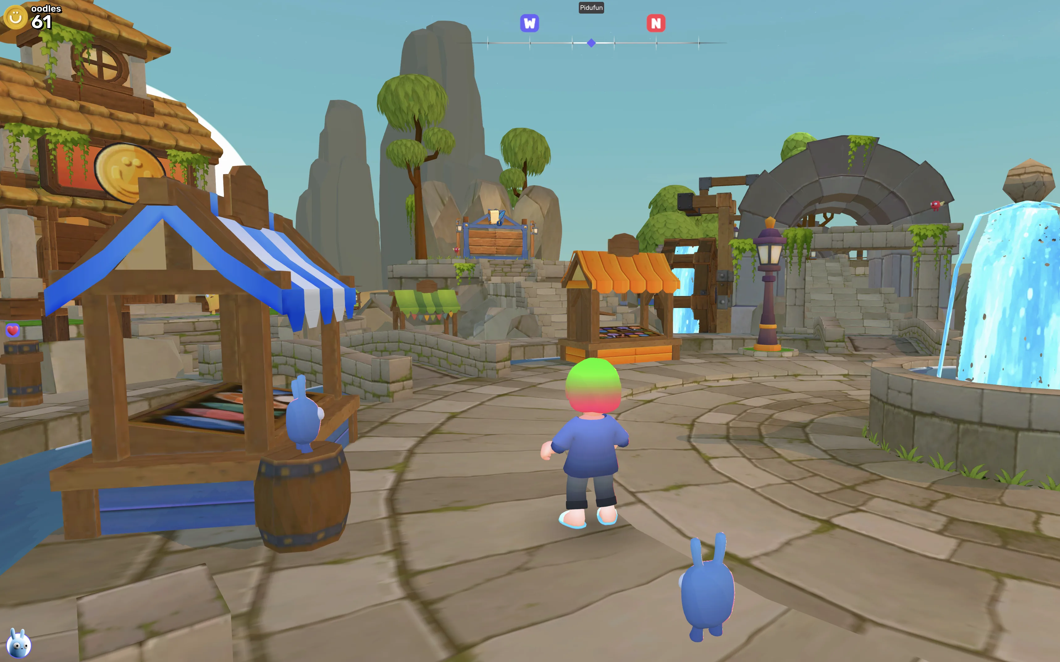 In-game render: a night-time view of an island world