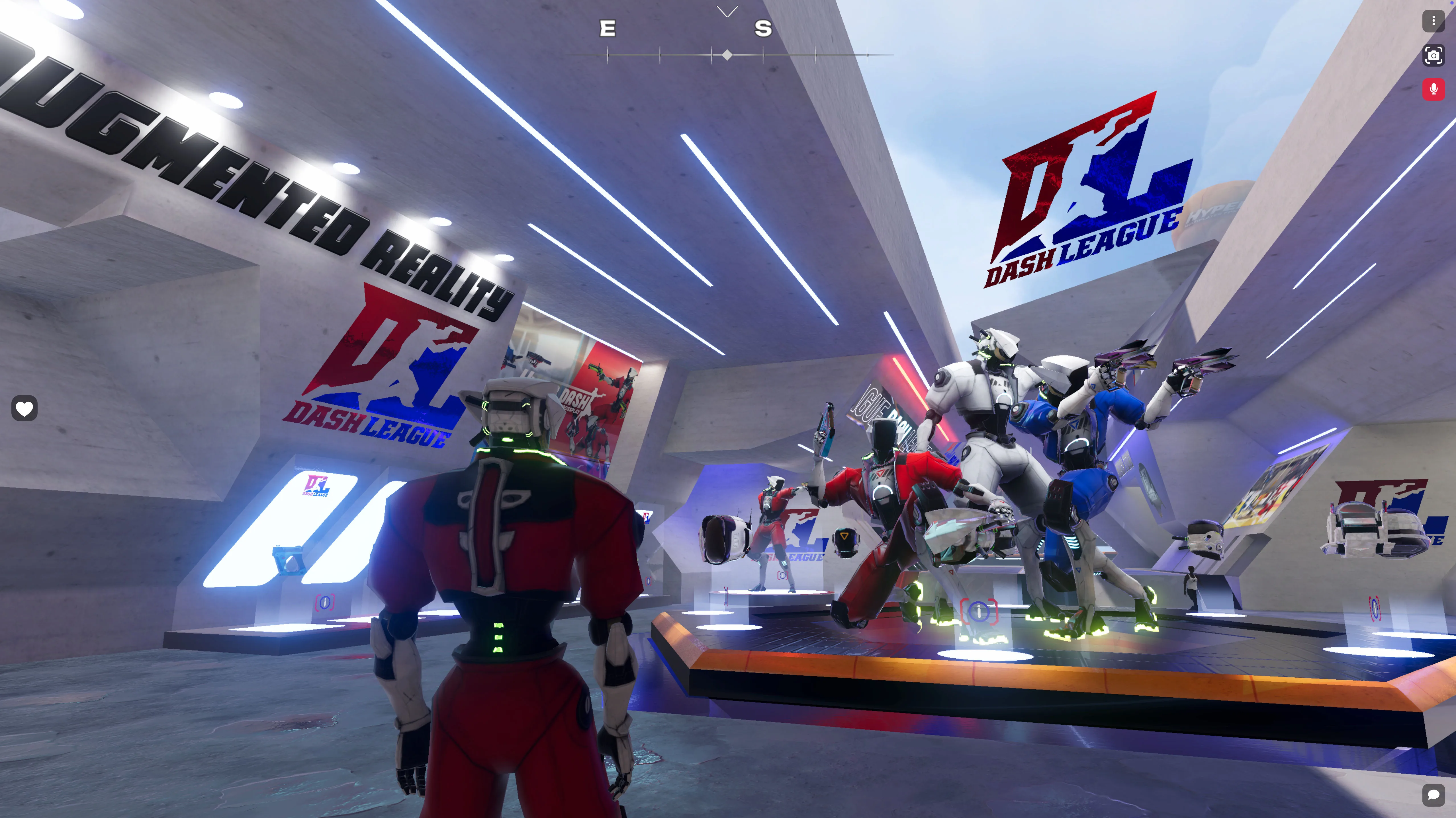 In-game render: an attendee joining from a VR headset